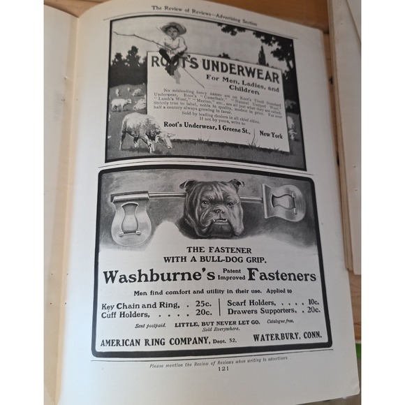 1903 Washburne's Fasteners Print Ad American Ring Co Bulldog Illustration - Picture 2 of 2